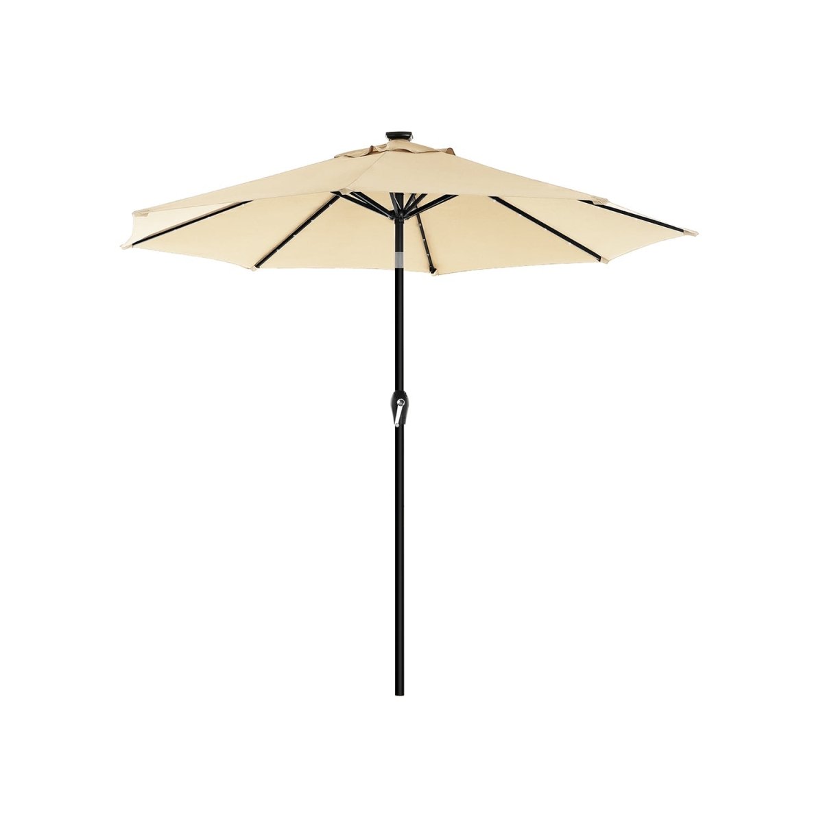 Solar LED Parasol Ø 2.7 of 3 Meter - Tuinparasol met Kantelfunctie - De Vries Meubels