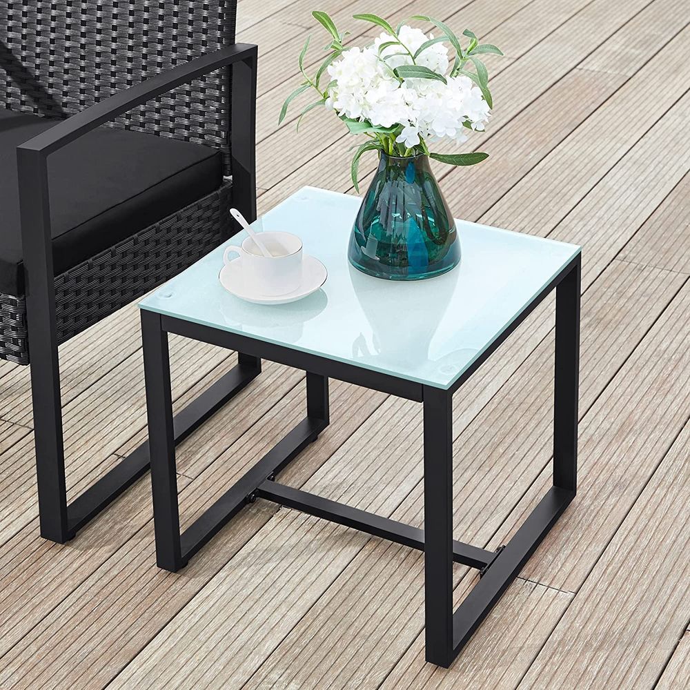 Stilvolles Balkonset in Rattanoptik - Gartenset - Gartenstühle mit Tisch