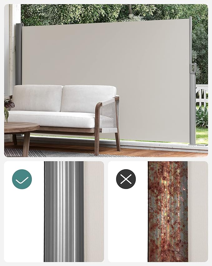 Tuinscherm - Uitschuifbaar Zijscherm - Balkonscherm - 180 x (300 - 350 - 400) cm - De Vries Meubels