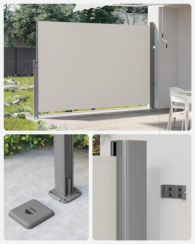 Tuinscherm - Uitschuifbaar Zijscherm - Balkonscherm - 180 x (300 - 350 - 400) cm - De Vries Meubels