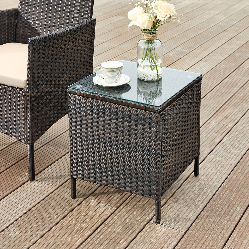 3-teiliges Gartenset - Gartenmöbelset - Gartenstühle und Tisch - Polyrattan