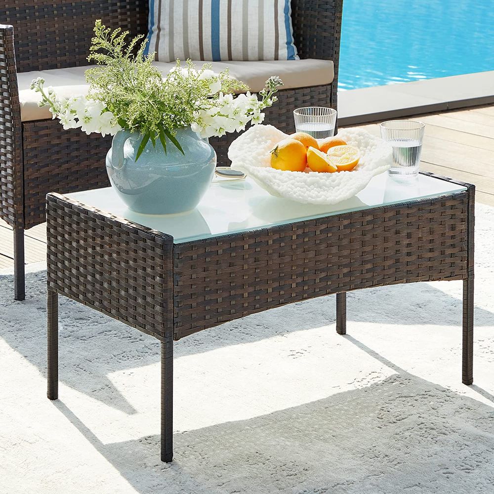 Tuinset met Rattanlook - Balkonset - Tuinstoelen met Tafeltje - De Vries Meubels