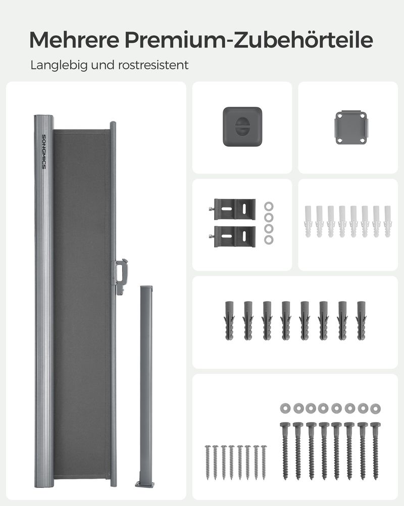 Uitschuifbaar Tuinscherm - Windscherm - Zonnescherm 160 cm hoog - De Vries Meubels