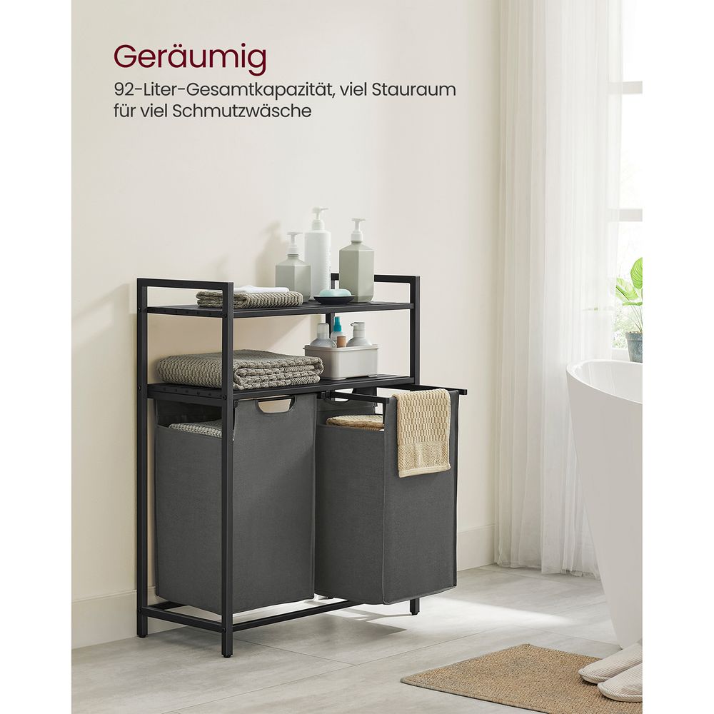 Wäschekorb und 2 Ablagefächer – ideal für Wäsche und Badezimmerzubehör
