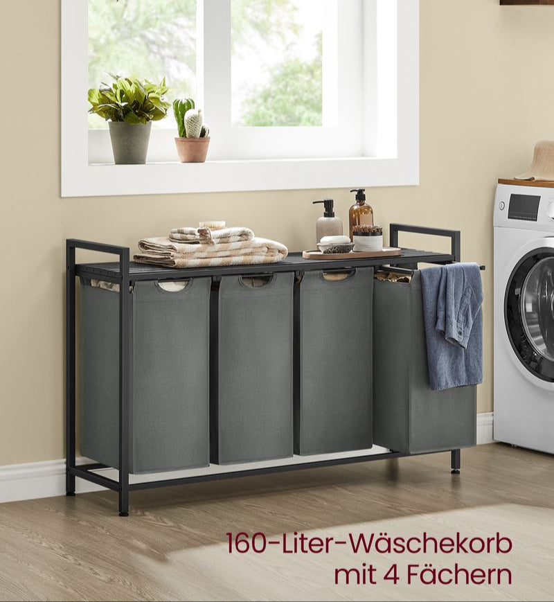 Wassorteerder met Handige Wasmanden - Wastrolley met Opbergrek - Praktische Organizer voor de Wasruimte - De Vries Meubels