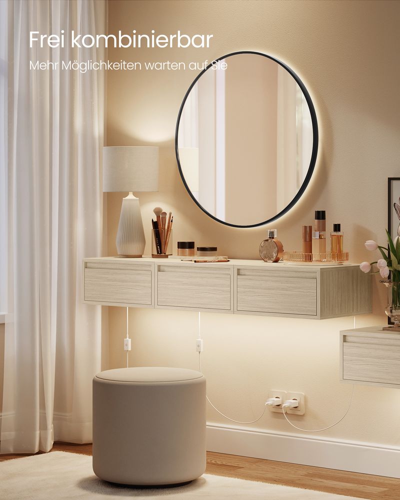 Zwevend Nachtkastje met LED - verlichting - Minimalistisch en Praktisch - De Vries Meubels