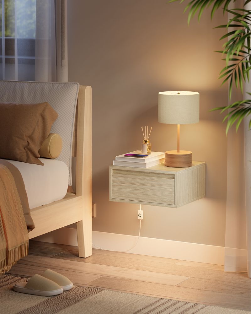 Zwevend Nachtkastje met LED - verlichting - Minimalistisch en Praktisch - De Vries Meubels